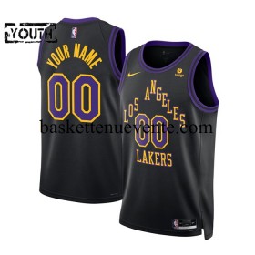 Maillot Basket Los Angeles Lakers Personnalisé 2023-2024 Nike City Edition Noir Swingman - Enfant
